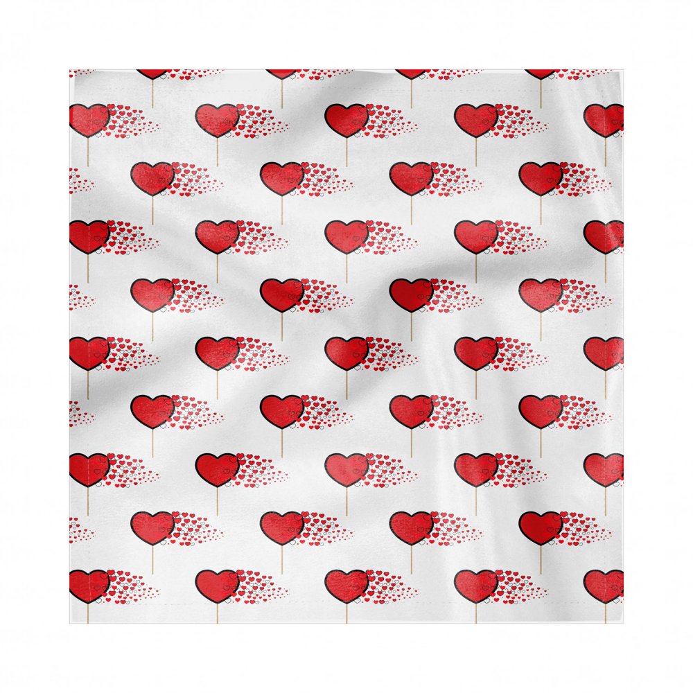 Valentine's Day Napkins Set of 4, Abstract Hearts Lollipops Rhythmic
