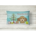 thumbnail image 2 of Carolines Treasures BB1628PW1216 Christmas Tree and Chocolate Brown Poodle Canvas Fabric Decorative Pillow, 12H x16W,, 2 of 3