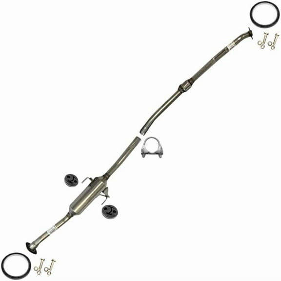 Stainless steel Exhaust Resonator pipe with Hangers and Bolts compatible with 2001-03 RAV4