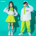 thumbnail image 3 of Pre-Owned Children Streetwear Hip Hop Girls Shirt Tie Solid Skirts School Uniform Boys Jazz Street Dance Pants Kids Costumes Clothes Sets, 3 of 6