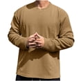 thumbnail image 3 of Zedker Men's Long Sleeve Shirts Ribbed Pullover Shirt Losse Fit Thermal Tops Crew Neck Stretchy Shirts Comfy Outdoor Shirts for Men, 3 of 8