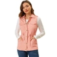 thumbnail image 1 of Unique Bargains Women's Sleeveless Jacket Functional Pockets Drawstring Waist Cargo Vest, 1 of 6