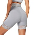thumbnail image 4 of ZZwxWA Casual Pants Solid Cute Lace Patchwork Elastic Leggings Sports Skinny Fit Short High Waist Trousers Gray XXL, 4 of 5
