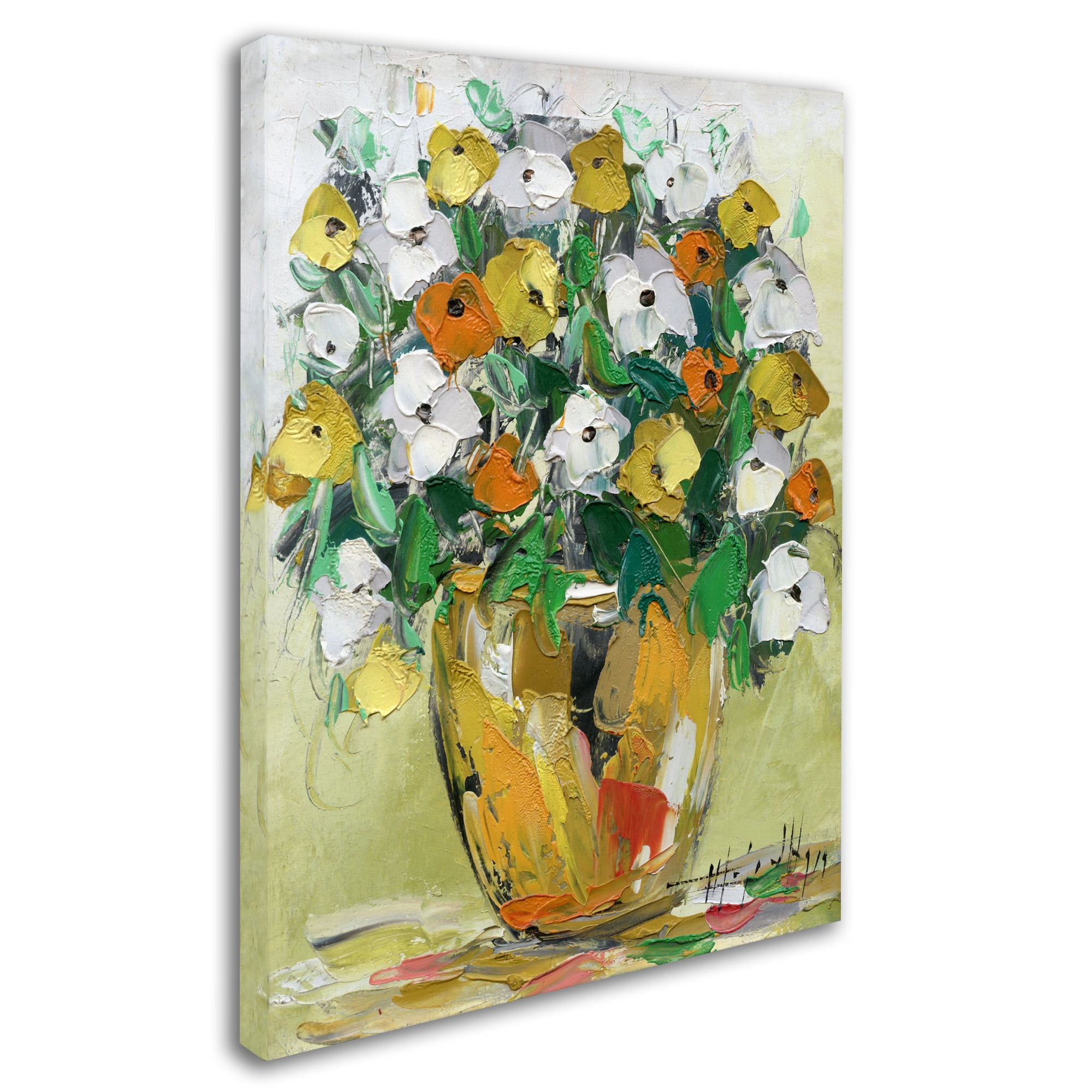 Trademark Fine Art "Spring Flowers in a Vase 4" Canvas Art by Hai Odelia
