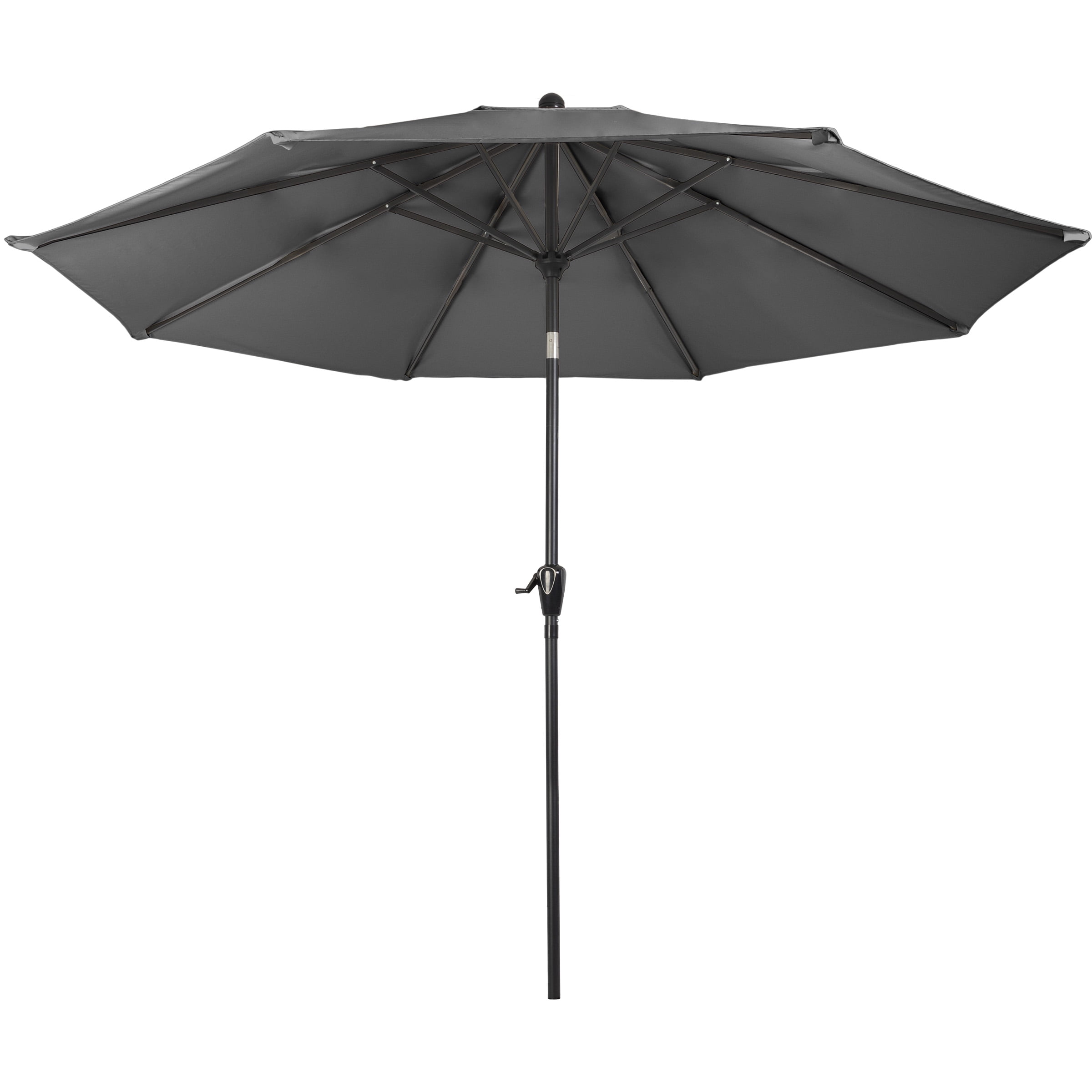 Pure Garden 10FT Patio Umbrella with Auto Tilt and Vented Canopy (Gray)