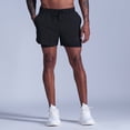 thumbnail image 1 of Men's 2-in-1 Running Shorts Quick Drying Breathable Active Training Exercise Jogging Cycling Shorts with Longer Liner Black 3XL Height 185-190cm, 1 of 6