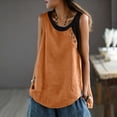 thumbnail image 7 of Aboser Retro Tank Tops for Women Plus Size Casual Sleeveless T Shirts Breathable Cotton Linen Shirt Loose Color Block Blouses Comfy Round Neck Tee Top, 7 of 7