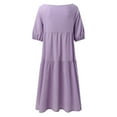 thumbnail image 3 of Sngxgn Women's Shoulder Short Dress Ruched Bodycon Mini Dress(Purple,M), 3 of 4