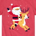 thumbnail image 3 of Instant Message - Santa and Reindeer Christmas - Toddler & Youth Short Sleeve Graphic T-Shirt, 3 of 6