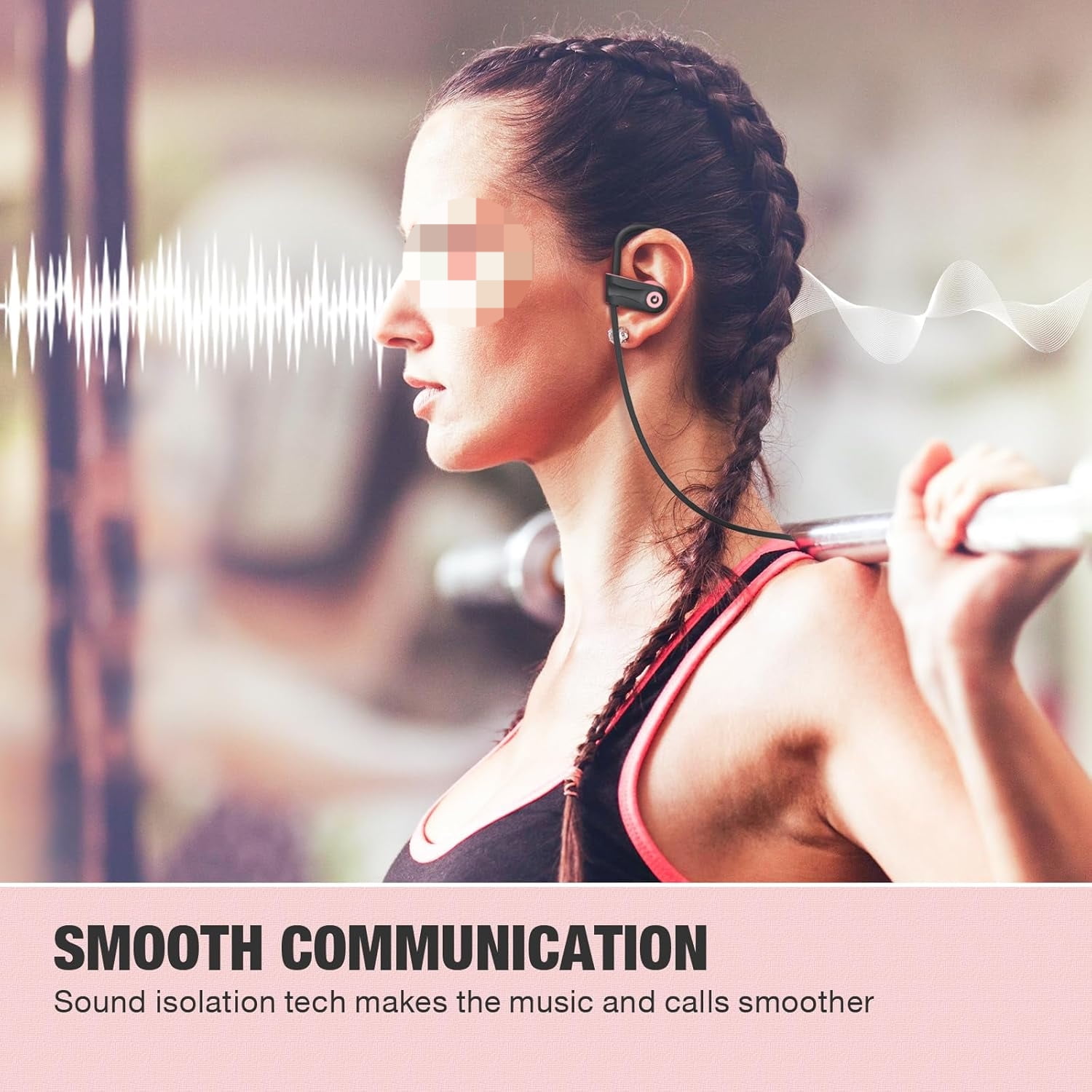 Bluetooth Headphones, Wireless Headphones with 16 Hours Playtime Bluetooth 5.3 Wireless Earbuds HD Deep Bass Stereo Sound Isolation IPX7 Waterproof Earphones for Workout Running Sports