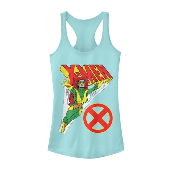 Junior's Marvel X-Men Jean Grey Flight  Racerback Tank Top Cancun Medium
