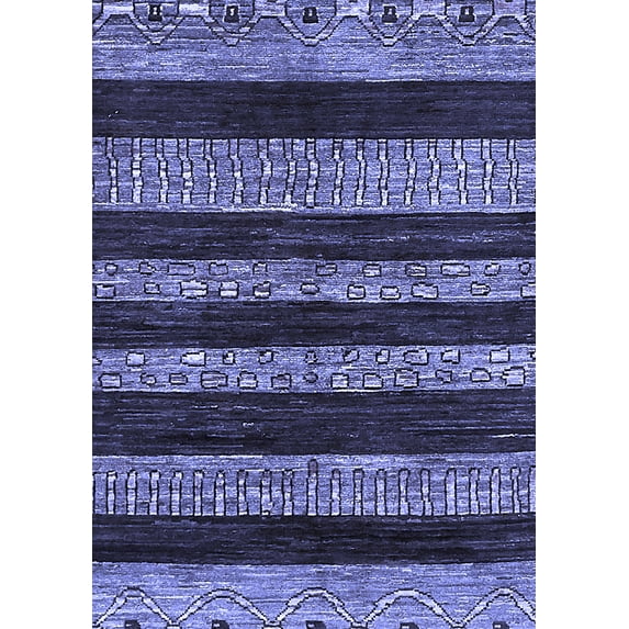 Ahgly Company Indoor Rectangle Abstract Blue Modern Area Rugs, 7' x 10'
