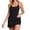 Black, variant on Women's Summer Sleeveless Mini Dress V Neck Spaghetti Straps Athletic Built-in Shorts Sundress