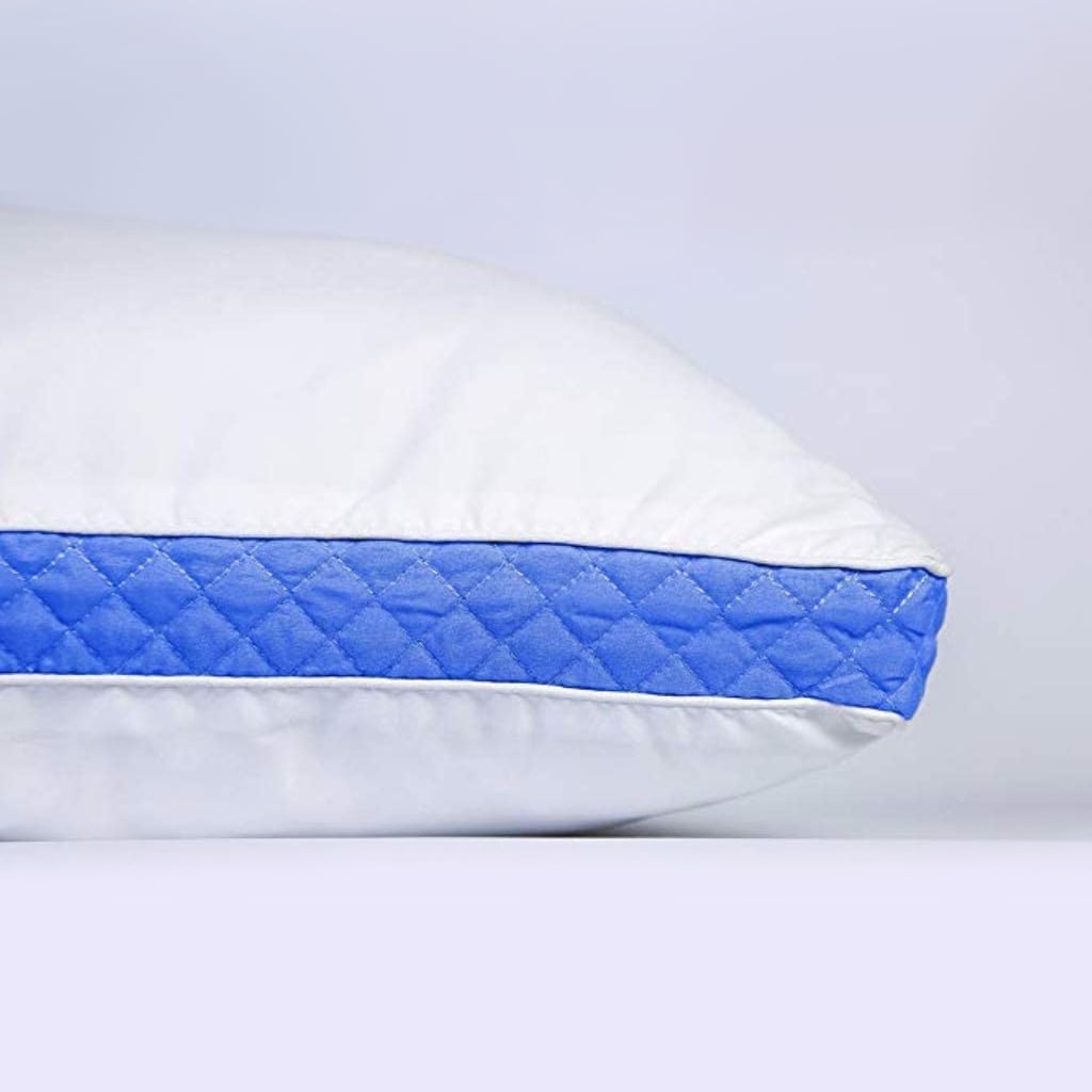 Gusseted Pillows for Bed - Blue Queen size Bed Pillows set of 2 for Side Sleepers and Back Sleepers