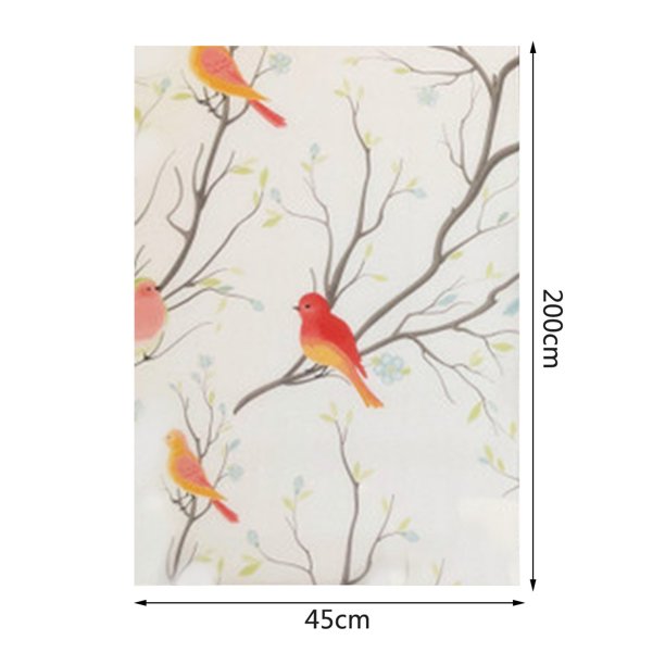 Bowake Privacy Window Film, Frosted Bird Window Sticker, Stained Glass