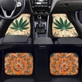 thumbnail image 2 of Uourmeti Maple Leaf Mandala Floral Car Floor Mats for Front & Rear Seats Fashion Flannel Rubber Backing Foot Carpets Eco Friendly, 2 of 7