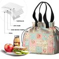 thumbnail image 4 of Pioneer Flower Floral Print Pattern Drawstring Lunch Bag Women - Drawstring Lunch Bag Insulated for Work Office - Stain-Resistant Large Lunchbags for Women with Multi-Pockets, 4 of 6