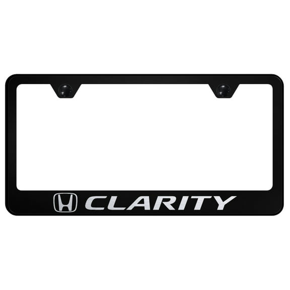 Honda Clarity Laser Etched Logo Stainless Steel License Plate Frame (Black)