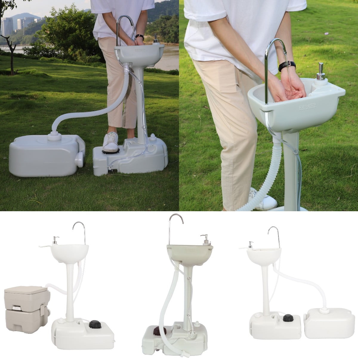 Goorabbit Camping Sink With Water Tank,Outdoor/Indoor Wash Sink Basin