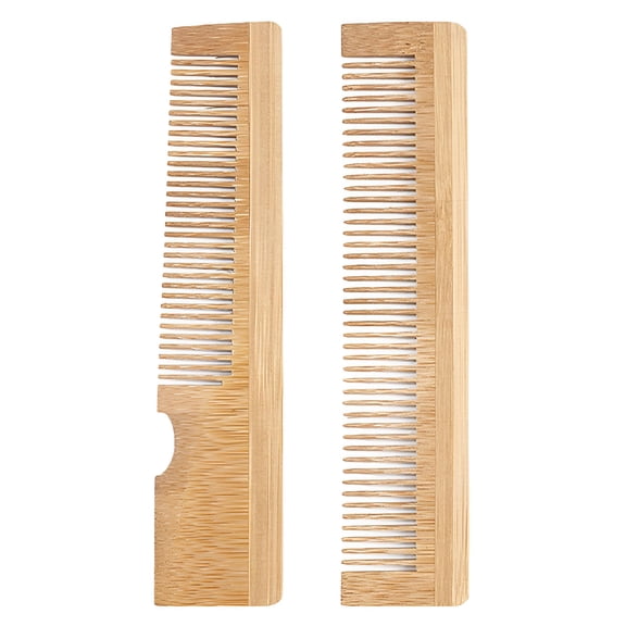 ACDANC Portable Bamboo Beard Comb for Men,Perfect for Hair Use and Grooming,2 Pieces