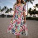 thumbnail image 2 of WILLBEST Vestidos de Dama Vestido Casual con Estampado Floral para Mujer Cuello En V Cintura con Lazo Holgado Vacaciones de Verano Uso Diario Cómodo Ligero Femenino Elegante Grande​​, 2 of 4