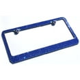 thumbnail image 2 of 6 Row BLUE Mega Bling Diamond Sparkle Rhinestone License Plate Frame & Caps Set, 2 of 5
