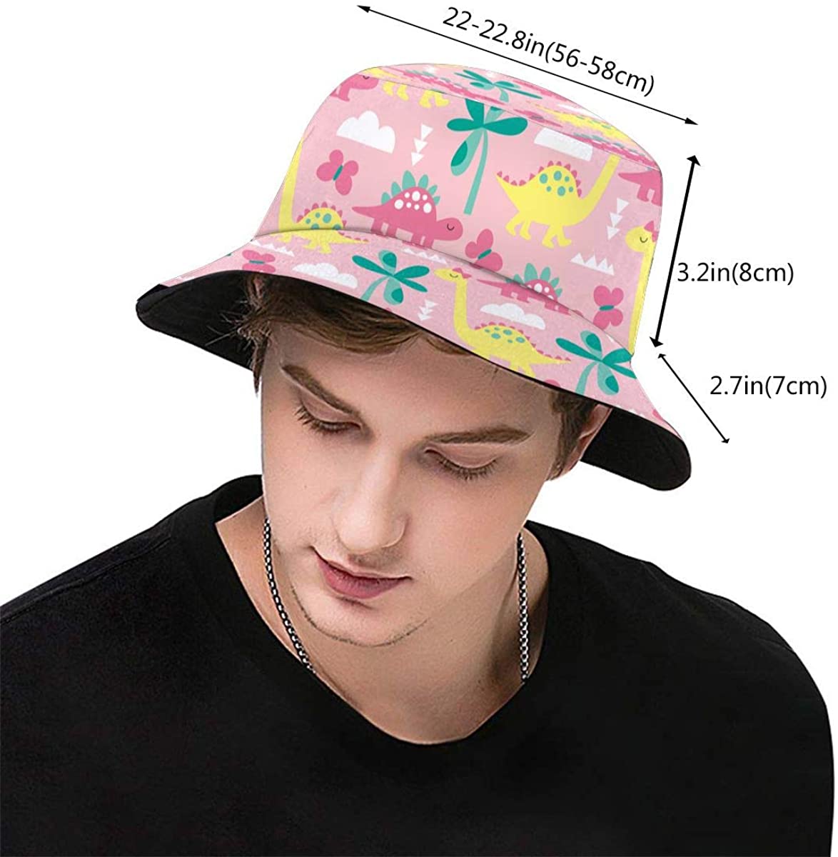 Pink Dinosaur Animal Unisex Bucket Hat 