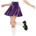 thumbnail image 5 of Miluxas Girl's Vintage Velvet Stretchy Mini Flared Skater Skirt Purple 9-10 Years, 5 of 9