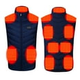 thumbnail image 2 of HCBY 11-Zone Heated Vest with Dual Control, USB Rechargeable Electric Heating Jacket for Men Women, Windproof Thermal Layer for Motorcycle Riding, Skiing, Fishing, Outdoor Work(Blue,XXXXXL), 2 of 5