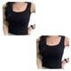 thumbnail image 1 of Qarigey Camiseta sin mangas corta para mujer, camisola ancha sin costuras, camiseta con almohadilla, chaleco corto de moda, informal, sin Negro 2piezas, 1 of 6