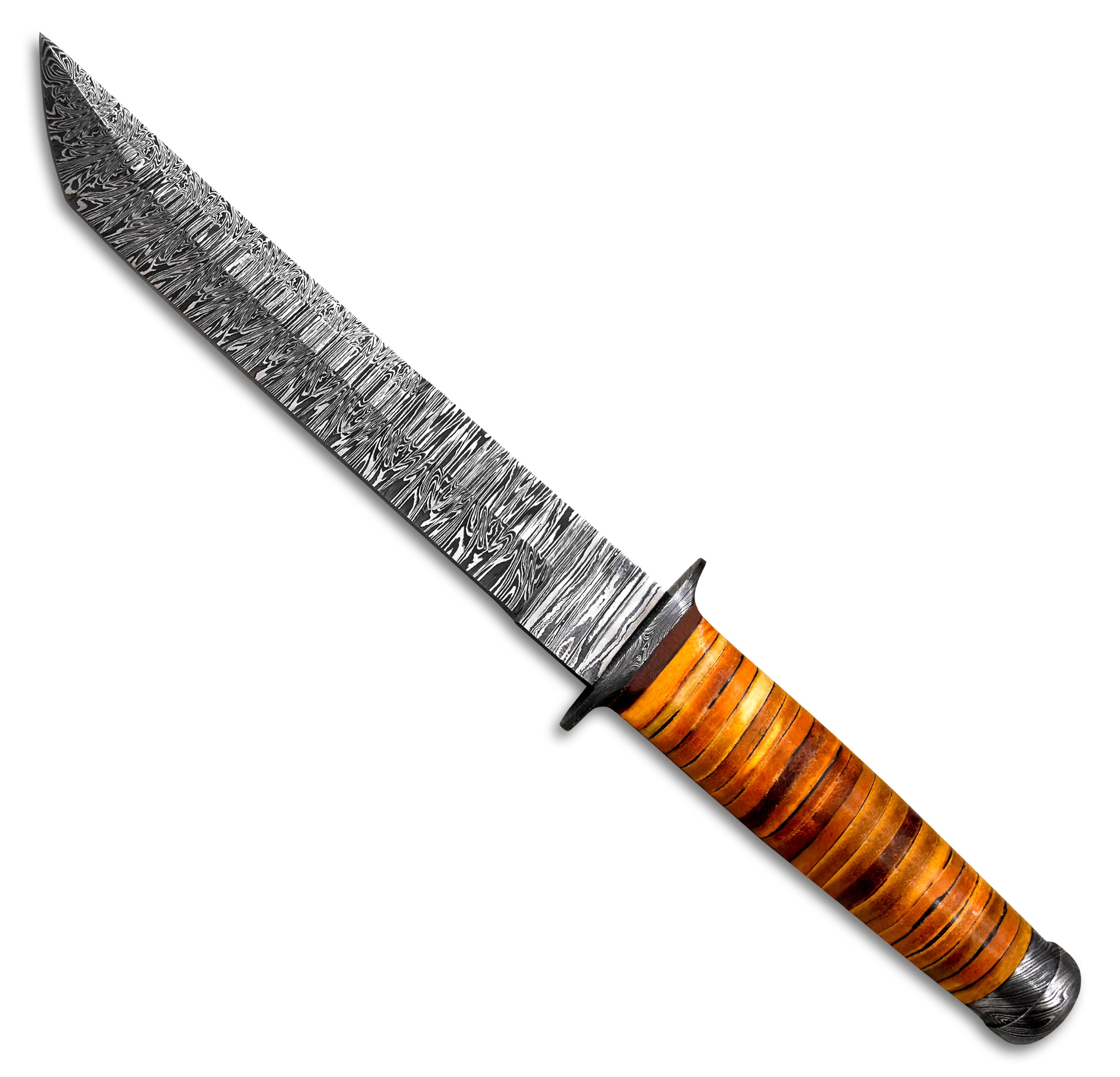 Hercules Knives Custom Hand Forged Damascus Steel Fixed Blade Tanto Hunting Knife Camping Survival Bushcrafting
