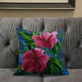 thumbnail image 6 of Amrita Sen Designs CAPL789FSDS-BL-20x20 20 x 20 in. Hawaii Floral Duo Suede Blown & Closed Pillow - Pink, Green & Blue, 6 of 6