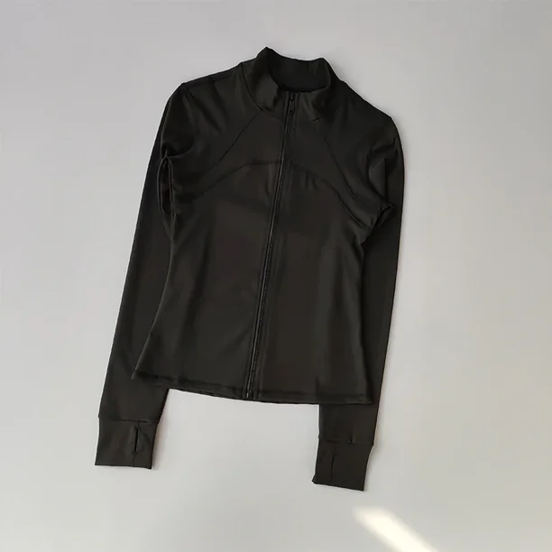 Chaqueta deportiva con cremallera para mujer, trajes de Yoga, entrenamiento ajustado para trotar, cárdigan de manga larga de secado rápido, Top