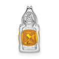 thumbnail image 3 of Auriga Fine Jewelry 14K White Gold Citrine and Diamond Pendant for Women (L-13.2mm, W-6mm), 3 of 6