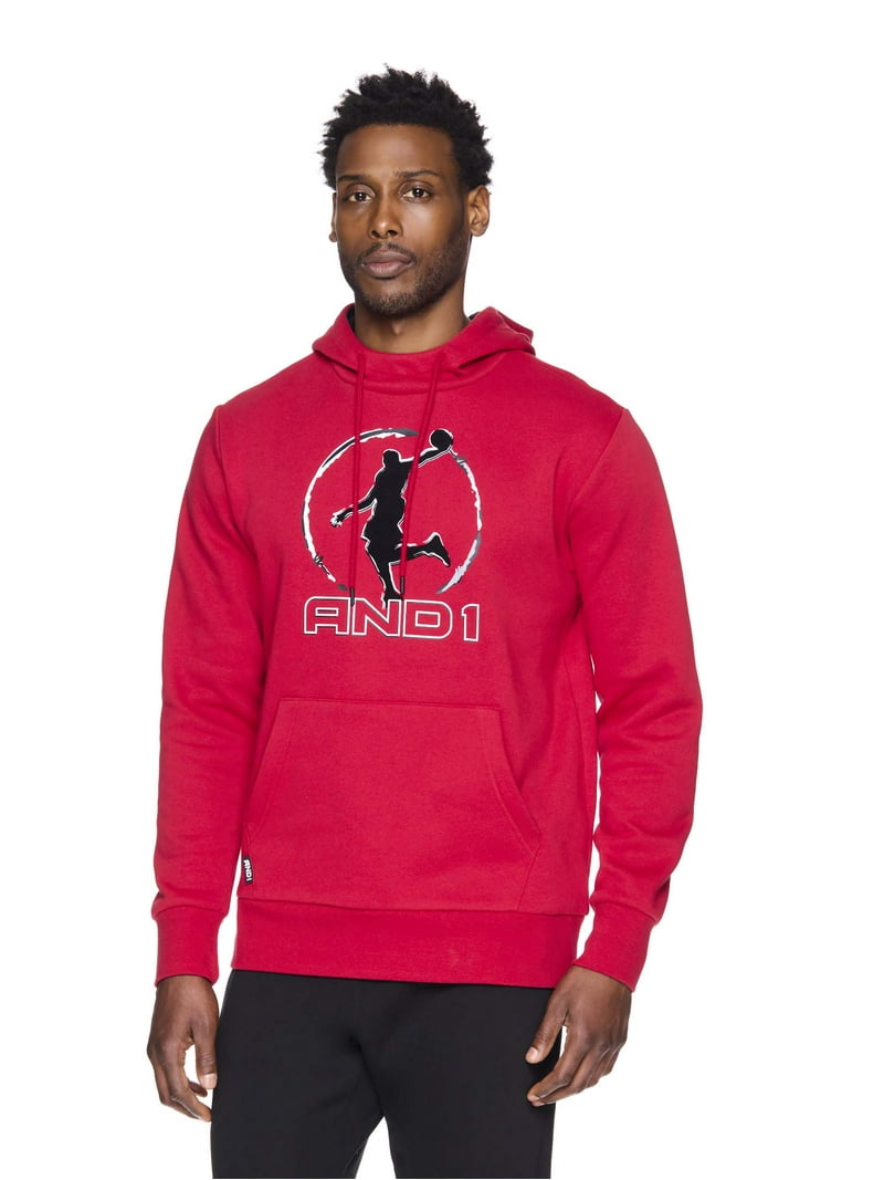 AND1 Men's Double Team Hoodie, Sizes Up to 5XL, Fleece Pullover