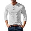 Mens Sweaters Casual Pullover Sweater 1/4 Button Long Sleeve Crew Neck Corduroy Fall Tops Comfortable T-Shirt (XL, White)