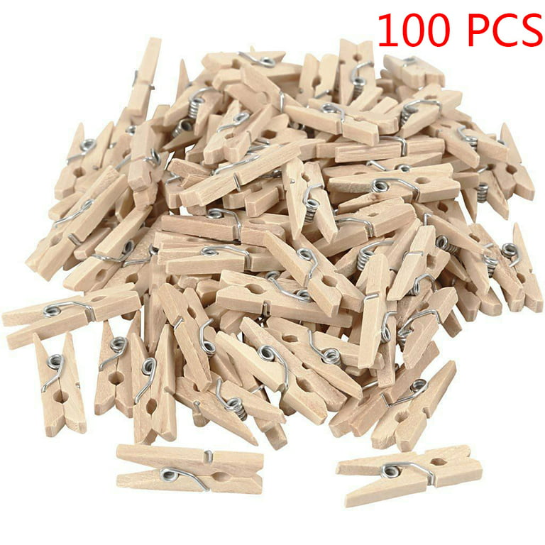 Mini Wooden Colored Clothespins, Mini Clothes Pins For Photo, 100
