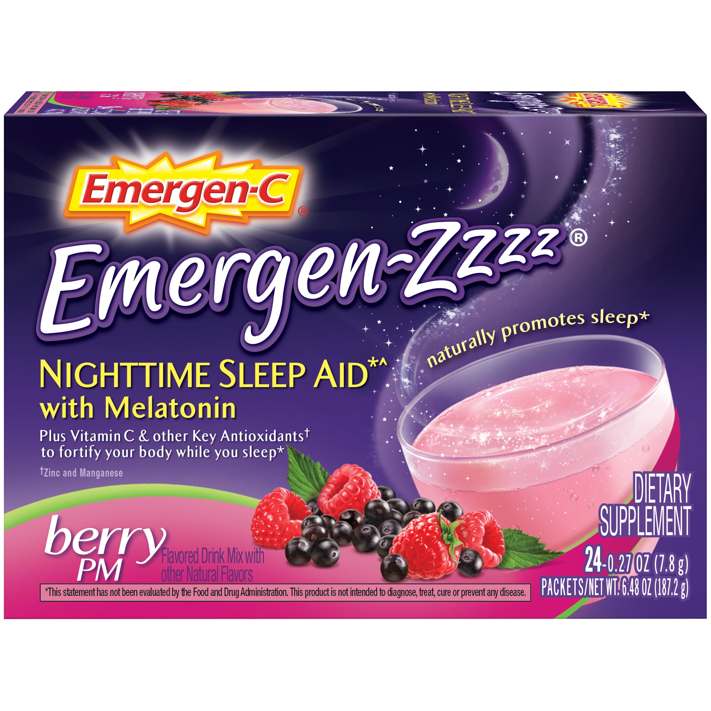 EmergenZzzz Nighttime Sleep Aid (24 Ct, Berry PM Flavor)
