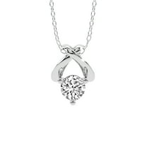 Lab Diamond Pendant Necklace For Women | 3 Carat IGI Certified Round Shape | Adriana Lab Diamond Pendant In 14K White Gold | FG-VS1-VS2 Quality | Friendly Diamonds