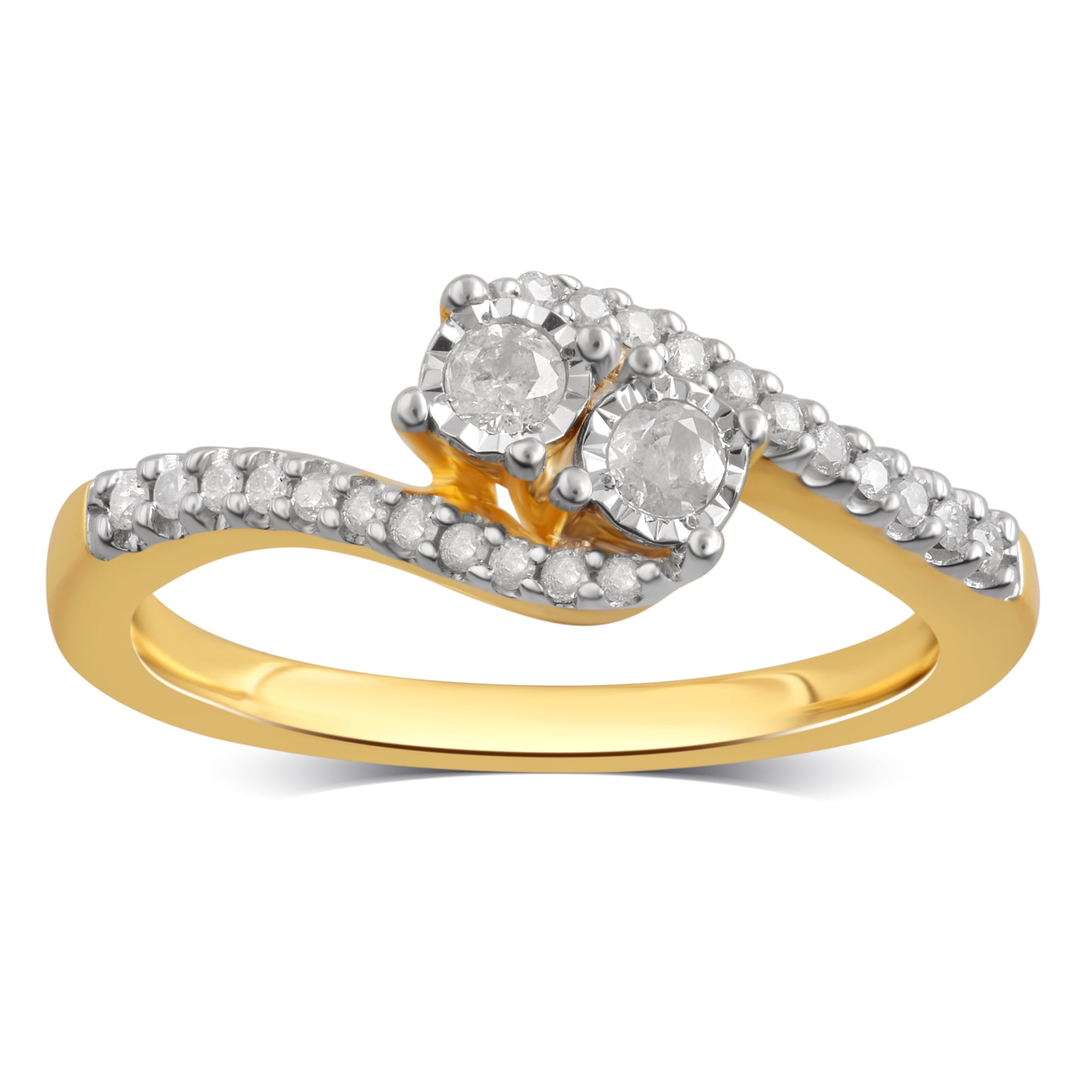 1/4 Carat T.W. Round Diamond Sterling Silver Engangement Ring. (J/I2-I3)