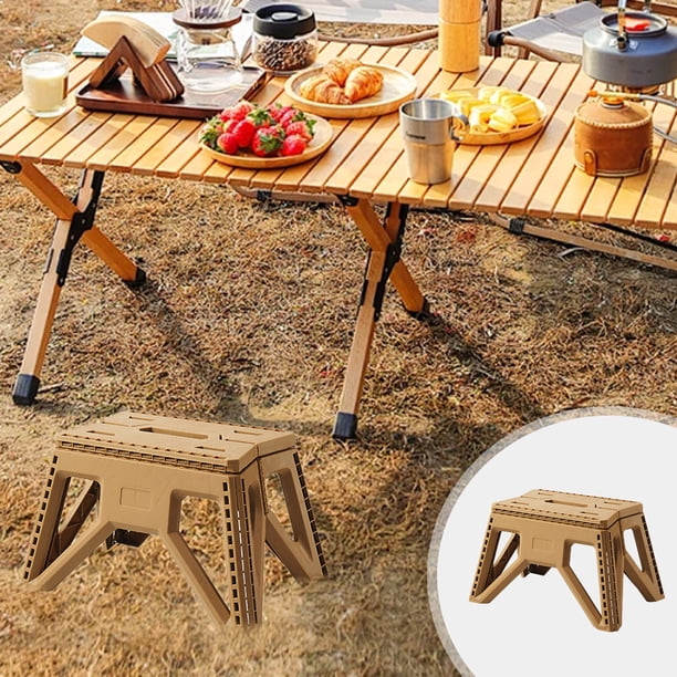 Fiudx Ofertas del día Taburete plegable pequeño para acampar al aire libre Taburete pequeño conciso para adultos Taburete de plástico portátil para acampar Taburete para pescar