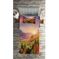 thumbnail image 2 of Ambesonne Autumn Quilted Coverlet 2 Pcs, Morning in Mountain Tree, Twin Size, Red Purple Green, 2 of 2