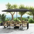 thumbnail image 4 of Gymax 13FT Double-sided Patio Umbrella w/ Solar Lights Crank Handle Umbrella Base Grey, 4 of 10
