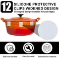 thumbnail image 2 of 12pcs Dutch Oven Lid Protector Clips, Thickened Cookware Protectors for Stacking Bumper Protector Clips Silicone Replacement Pan Clips for Display and Storage Dutch Oven Pots (Transparent), 2 of 7