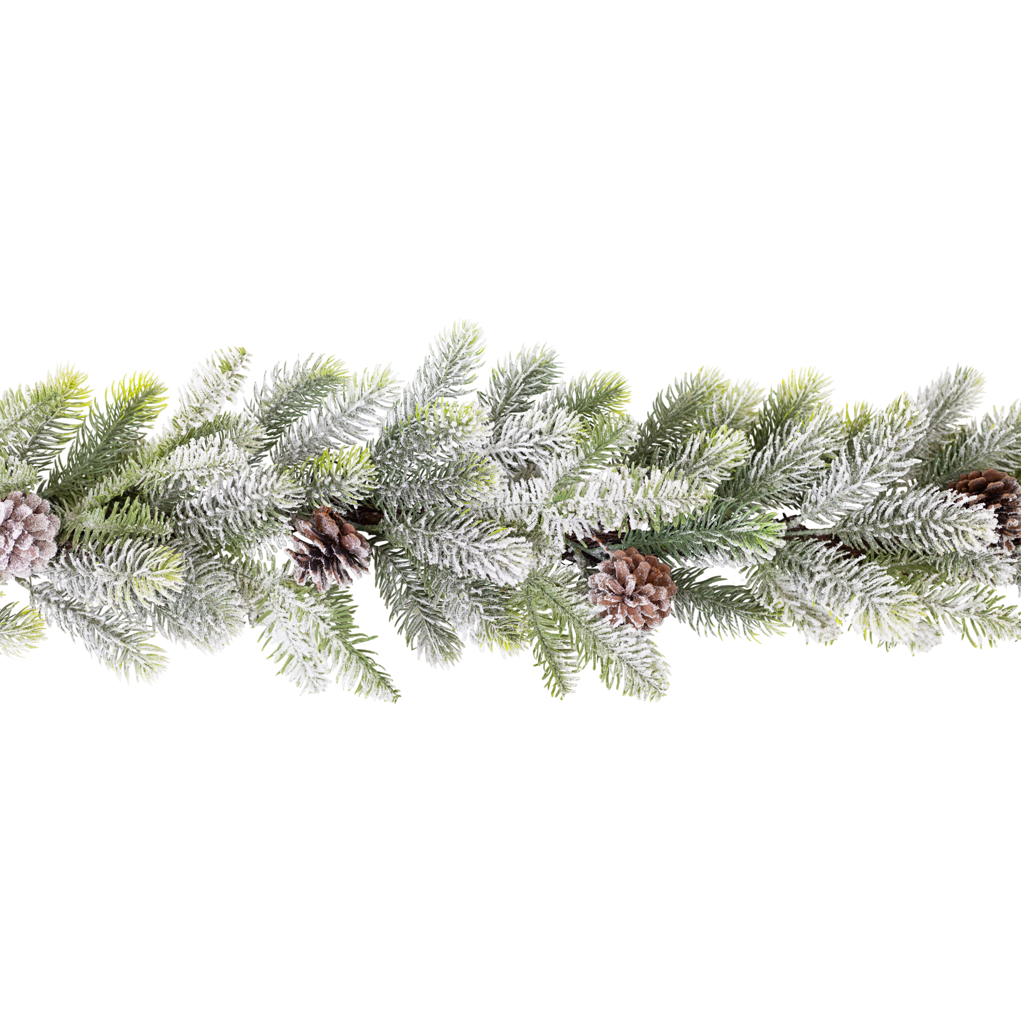 Flocked Pine and Pinecones Artificial Christmas Garland - 5.5' x 10" - Unlit