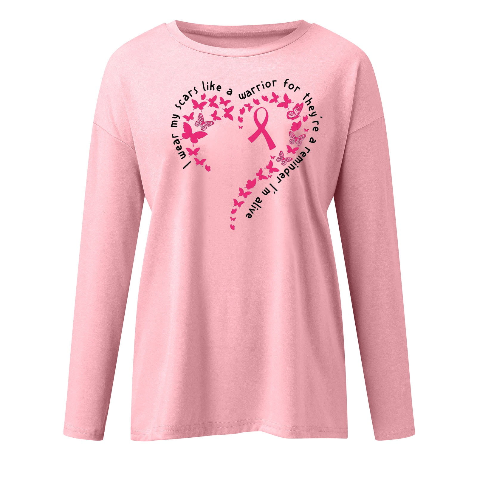 T-shirt Octobre Rose – Soutien Cancer Du Sein, Motif Ruban Et Cœur, Plusieurs Tailles, Coton Doux
