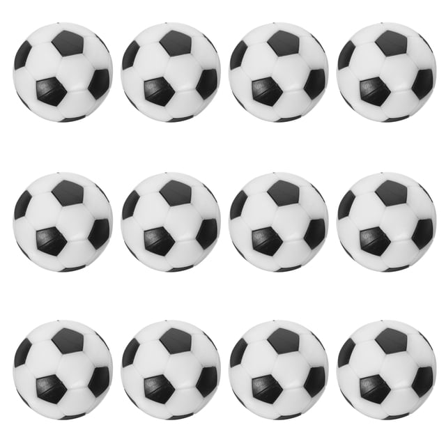 MasteelfCA 12 Pcs 3,1 cm Classique Mini Jouet de Soccer Soccer de Table Ballons de Remplacement de Soccer de Table Résine Accessoire de Ballon de Jeu de Soccer (Noir)