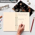 thumbnail image 4 of FORMRS 1-Subject Spiral Notebook 8" x 5" College Ruled 60 Refillable Sheet A5 Hard Cover, 2 Pack, Black Flowers, 4 of 7