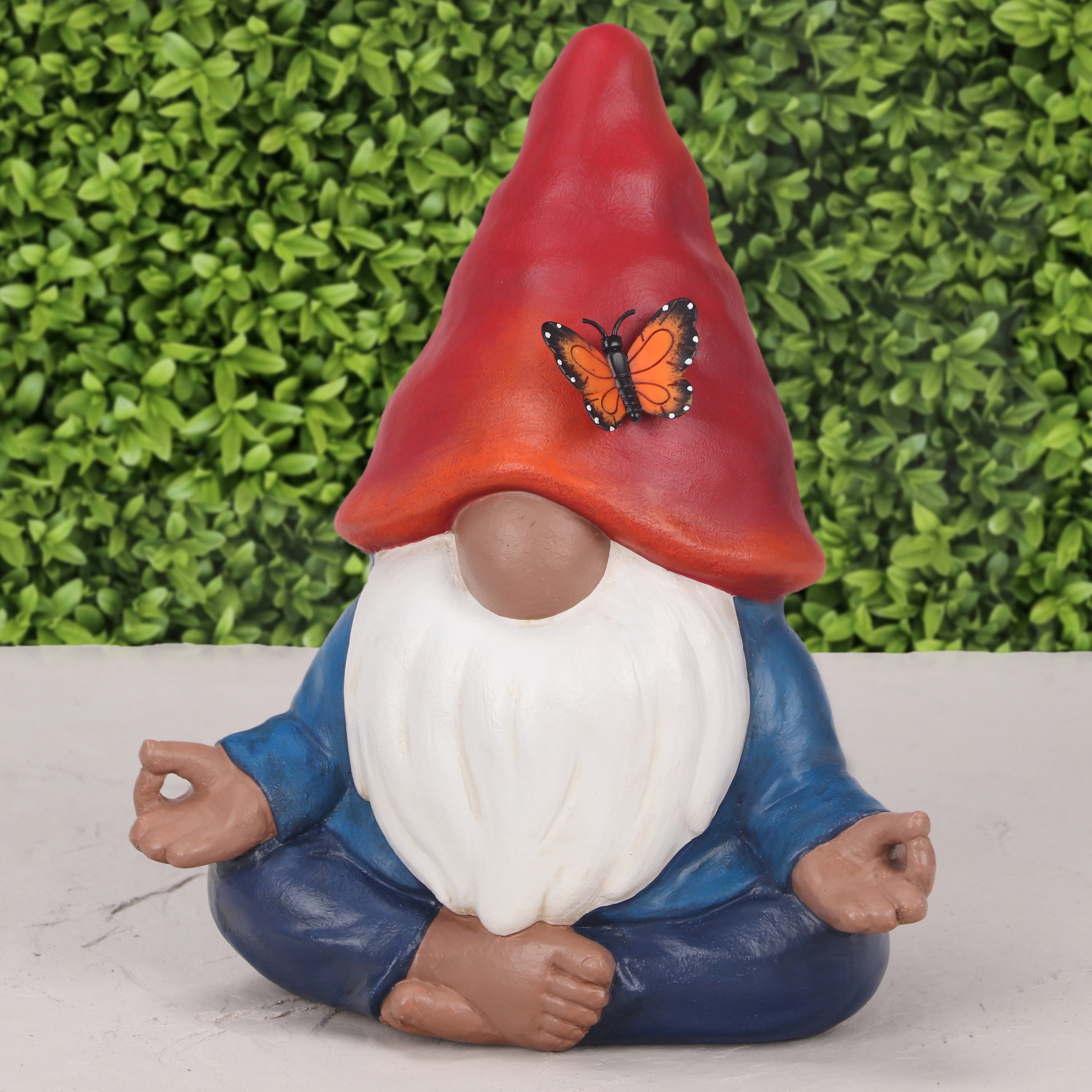 Mainstays Outdoor Meditating Gnome Statuary, 7.75 in L x 4.13 in W x 9 in H