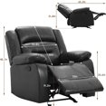 thumbnail image 3 of Recliner Chair Reclining Recliner Sofa and Couch Sofa for Living Room Sofa PU Leather Home Theater Seating Motion for Living Room Manual Recliner, 3 of 7